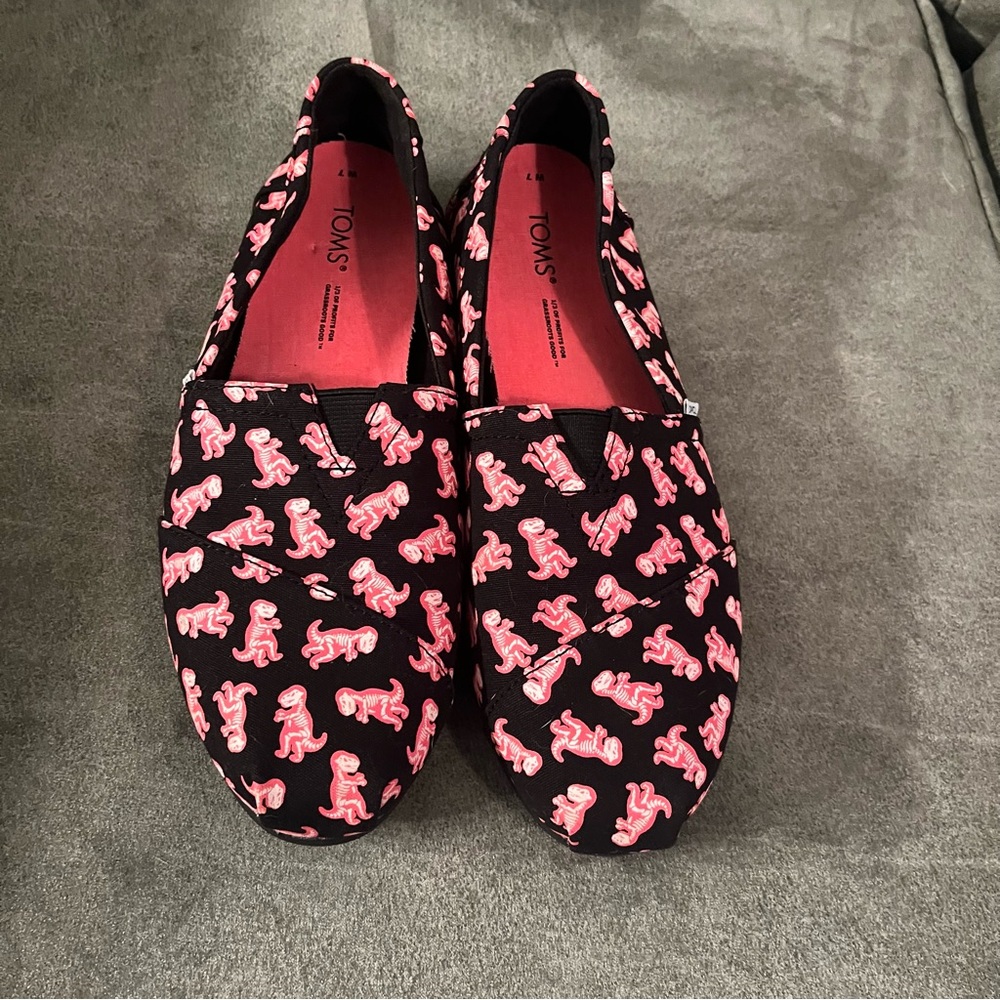 Toms Black and Pink Flats